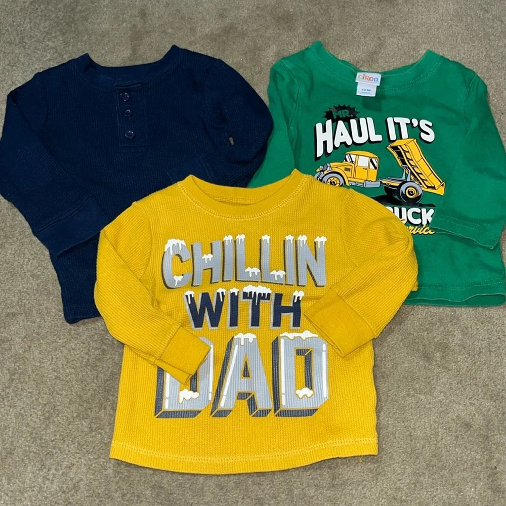 Set of 3, 12 Month Long-sleeve tops